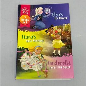 New Disney Before the Story 3 Books in 1 Paperback ELSA TIANA CINDERELLA